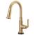 Brizo 64974LF-GL Rook 15 7/8" Single Handle Deck Mounted Pull-Down Prep Kitchen Faucet in Luxe Gold