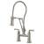 Brizo 62174LF-SS Rook 19 3/8" Double Handle Articulating Bridge Kitchen Faucet with Finished Hose in Stainless Steel