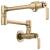 Brizo 62844LF-GL Litze 6 1/2" Double Handle Wall Mount Pot Filler Kitchen Faucet with Industrial Handle in Luxe Gold