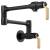 Brizo 62844LF-BLGL Litze 6 1/2" Double Handle Wall Mount Pot Filler Kitchen Faucet with Industrial Handle in Matte Black / Luxe Gold