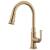 Brizo 63074LF-GL Rook 15 7/8" Single Handle Deck Mounted Pull-Down Kitchen Faucet in Luxe Gold