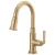 Brizo 63974LF-GL Rook 14 3/8" Single Handle Deck Mounted Pull-Down Prep Kitchen Faucet in Luxe Gold