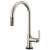 Brizo 64044LF-SS Litze 16 1/2" Single Handle Deck Mounted Arc Spout Pull-Down Kitchen Faucet with SmartTouch Technology in Stainless Steel