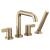 Brizo T67435-GLLHP Litze 9 3/8" Deck Mounted Roman Tub Faucet with Handshower - Less Handles in Luxe Gold