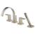 Brizo T67480-BNLHP Siderna 9 3/4" Deck Mounted Roman Tub Trim with Hand Shower - Less Handles in Brushed Nickel