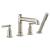 Brizo T67476-NKLHP Invari 6 7/8" Four Hole Deck Mounted Roman Tub Faucet with Handshower - Less Handles in Luxe Nickel