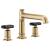 Brizo T67376-GLLHP Invari 6 7/8" Three Hole Deck Mounted Roman Tub Faucet - Less Handles in Luxe Gold