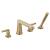 Brizo T67498-GLLHP Levoir 6 7/8" Four Hole Deck Mounted Roman Tub Faucet with Handshower - Less Handles in Luxe Gold