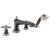 Brizo T67460-NKBLLHP Rook 9 7/8" Four Hole Deck Mounted Roman Tub Faucet Trim with Handshower - Less Handles in Luxe Nickel /Matte Black
