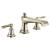 Brizo T67360-PNLHP Rook 9 7/8" Three Hole Deck Mounted Roman Tub Faucet Trim - Less Handles in Polished Nickel