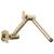 Brizo Universal Showering RP81434GL Linear Round Jointed Wall Mount Shower Arm And Flange in Luxe Gold