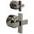 Brizo Levoir™ HX75P98-BNX Pressure Balance Valve with Integrated Diverter Trim Cross Handle Kit in Brilliance Black Onyx