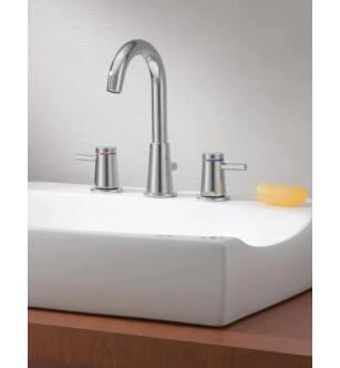 Cheviot 7788-CH Contemporary Two Lever Handle Widespread Bathroom Sink Faucet with Drain in Chrome