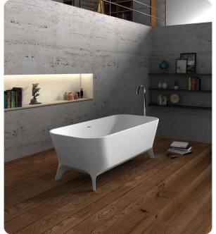 Cheviot 4173-WW Palermo Cast Iron Solid Surface Clawfoot Bathtub in White