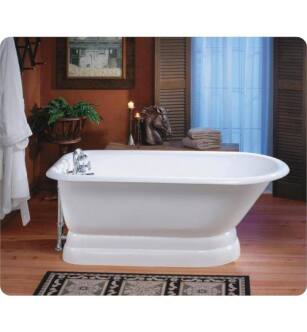 Cheviot 2177-WW Traditional 68" Cast Iron Pedestal Base Bathtub with Continuous Rolled Rim in White