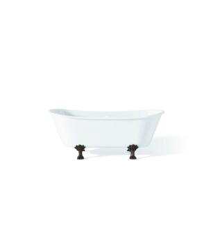Cheviot 2122-WW-AB Winchester 68" Cast Iron Clawfoot Soaking Bathtub in White with Antique Bronze Feet
