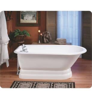 Cheviot 2116-WW Traditional 61" Cast Iron Soaking Bathtub with Pedestal Base and Faucet Holes in Tub Wall in White
