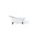 Cheviot 2159-WW-6-AB Slipper 61" Cast Iron Clawfoot Soaking Bathtub with Flat Area for Faucet Holes in White with Antique Bronze Feet