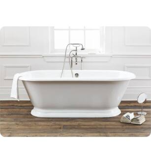 Cheviot 2163-WW Sandringham 70 1/8" Cast Iron Soaking Bathtub with Pedestal Base and Continuous Rolled Rim in White