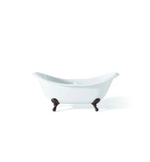 Cheviot 2112-WW-6-AB Regency 72" Cast Iron Footed Soaking Bathtub in White with Antique Bronze Feet