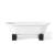 Cheviot 2129-WW-DB Regal 61" Cast Iron Soaking Bathtub with Wooden Base and Continuous Rolled Rim in White with Dark Beech Feet