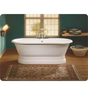 Cheviot 2139-WW Regal 61" Cast Iron Soaking Bathtub with Pedestal Base and Continuous Rolled Rim in White