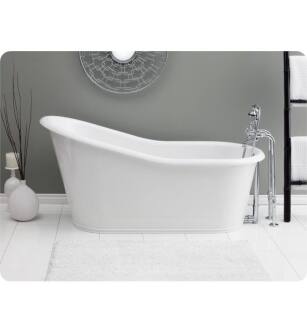 Cheviot 2157-WW Dakota 68" Cast Iron Soaking Bathtub with Continuous Rolled Rim in White