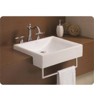 Cheviot 1649-WH Pacific 19 1/4" Semi-Cassa Single Bowl Bathroom Sink in White