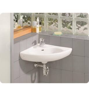 Cheviot 1350-WH-1 22 1/4" Wall Mount Single Bowl Corner Sink in White