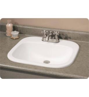 Cheviot 1108-WH-4 Ibiza 20 1/2" Drop In Single Bowl Bathroom Sink in White
