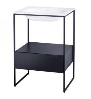 Cheviot 900-WH-1-BK Frame 32 1/2" Rectangular Console Bathroom Sink in White with Black Console