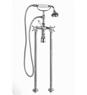 Cheviot 5102/3965-CH Two Handle Free Standing Tub Filler with Water Supply Line & Hand Shower in Chrome
