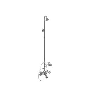 Cheviot 5160-CH Two Cross Handle Tub Filler Faucet and Overhead Shower Combination with Hand Shower in Chrome