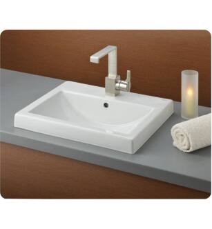Cheviot 1190-WH-8 Camilla 20 1/2" Semi-Recessed Single Bowl Bathroom Sink in White