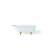Cheviot 2092-WW-PB Traditional 54" Cast Iron Clawfoot Soaking Bathtub with Faucet Holes in Wall of Tub in White with Polished Brass Feet
