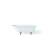 Cheviot 2092-WW-PN Traditional 54" Cast Iron Clawfoot Soaking Bathtub with Faucet Holes in Wall of Tub in White with Polished Nickel Feet