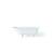 Cheviot 2102-WW-WH Traditional 68" Cast Iron Clawfoot Soaking Bathtub with Faucet Holes in Wall of Tub in White with White Feet