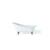 Cheviot 2108-WW-BN Slipper 61" Cast Iron Clawfoot Soaking Bathtub with Continuous Rolled Rim in White with Brushed Nickel Feet