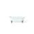 Cheviot 2110-WW-6-PN Regal 68" Cast Iron Clawfoot Soaking Bathtub with Flat Area for Faucet Holes in White with Polished Nickel Feet