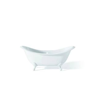 Cheviot 2112-WW-6-WH Regency 72" Cast Iron Footed Soaking Bathtub in White with White Feet