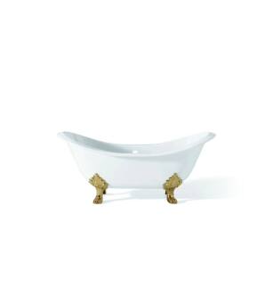 Cheviot 2114-WW-7-PB Regency 72" Cast Iron Soaking Bathtub with Lion Feet in White with Polished Brass Feet