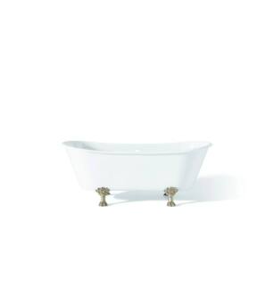 Cheviot 2122-WW-PN Winchester 68" Cast Iron Clawfoot Soaking Bathtub in White with Polished Nickel Feet