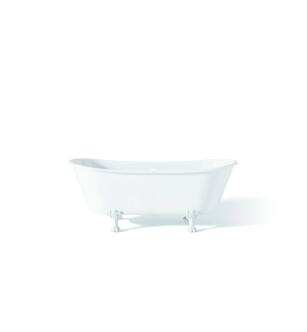 Cheviot 2122-WW-WH Winchester 68" Cast Iron Clawfoot Soaking Bathtub in White with White Feet