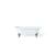 Cheviot 2127-WW-BN Regal 61" Cast Iron Clawfoot Soaking Bathtub with Continuous Rolled Rim in White with Brushed Nickel Feet