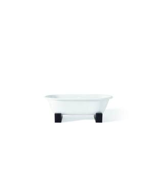 Cheviot 2130-WW-7-DB Regal 68" Cast Iron Soaking Bathtub with Wooden Base and Flat Area for Faucet Holes in Dark Beech Feet
