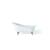 Cheviot 2134-WW-6-PN Slipper 68" Cast Iron Clawfoot Soaking Bathtub with Flat Area for Faucet Holes in White with Polished Nickel Feet