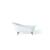 Cheviot 2146-WW-6-PB Slipper 54" Cast Iron Clawfoot Soaking Bathtub with Flat Area for Faucet Holes in White with Polished Brass Feet