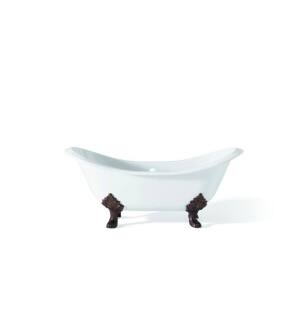 Cheviot 2150-WW-7-AB Regency 61" Cast Iron Soaking Bathtub with Lion Feet in White with Antique Bronze Feet
