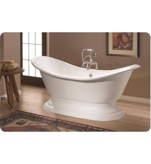 Cheviot 2151-WW-7 Regency 61" Cast Iron Soaking Bathtub with Pedestal Base in White
