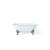 Cheviot 2161-WW-BN Carlton 70" Cast Iron Clawfoot Soaking Bathtub with Continuous Rolled Rim in White with Brushed Nickel Feet